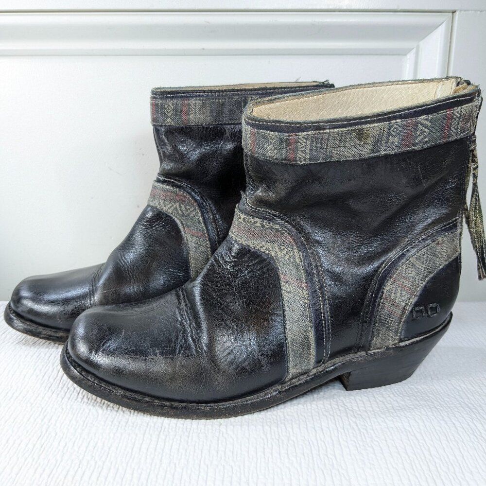 Bed Stu Binary sz 7.5 ankle Boot bootie black Cobblers Series Benchmade rustic